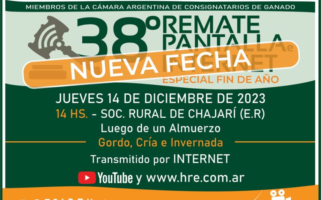 Orden de venta del 38° Remate por Pantalla e Internet de HRE Consignaciones